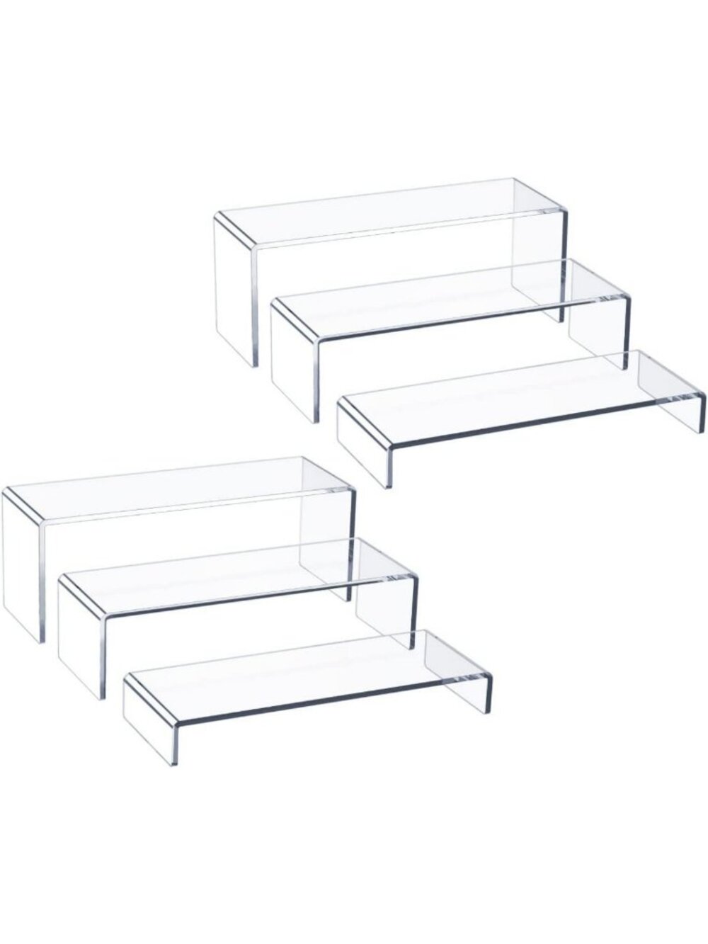 Set of 6 Large Acrylic Display Risers - Perfect for Showcasing Decor